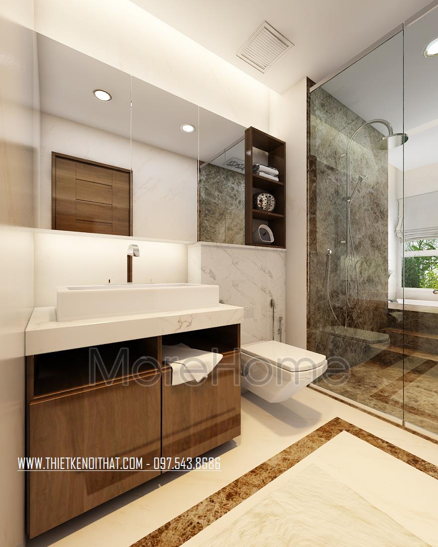 Thiết kế phòng WC căn hộ duplex Mandarin garden - chị Mai